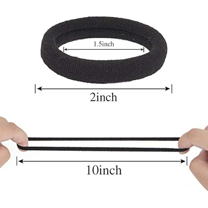 XIMA 60pcs Nylon Elastic Hair Ties Hair Ties Bands Rope No Crease Elastic Fabric Large Stretch Ouchless Ponytail Holders (60pcs-Mix 20colors(HT007)) - Image 2